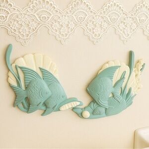 Vintage Burwood Set of Two Fish Wall Decor Plaques
